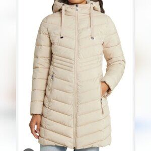 Lauren Ralph Lauren Hooded Puffer Jacket Size Large In Birch